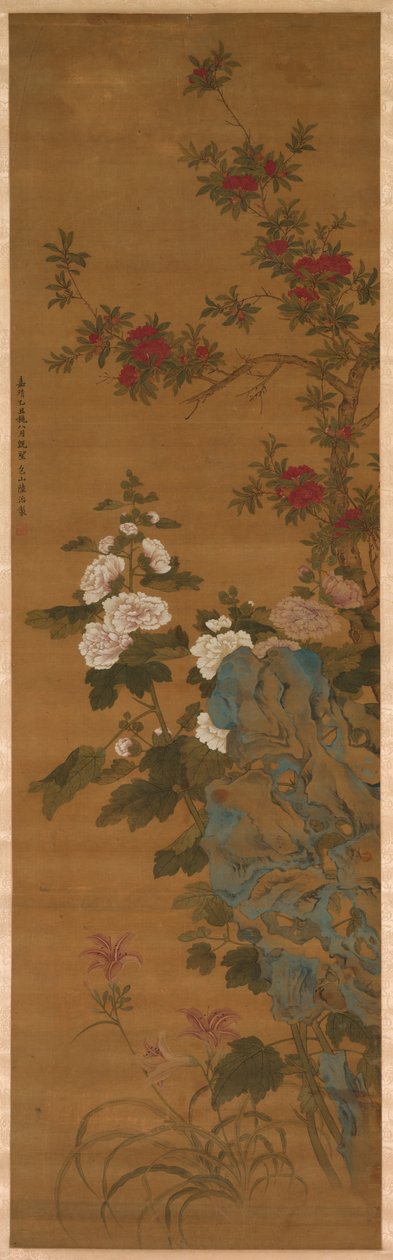 Fleurs et rochers - China, Ming dynasty