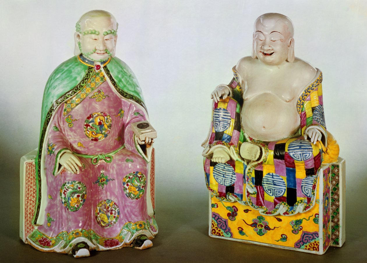 Deux figurines de Bouddha, période Chien Lung (1736-95) - Chinese School