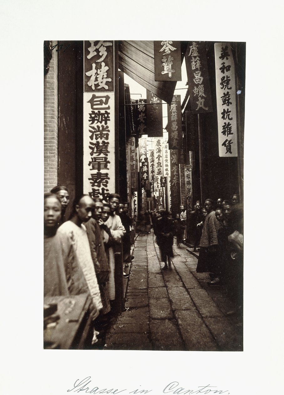 Scène de Rue à Canton, vers 1870 (tirage albuminé) - Chinese Photographer
