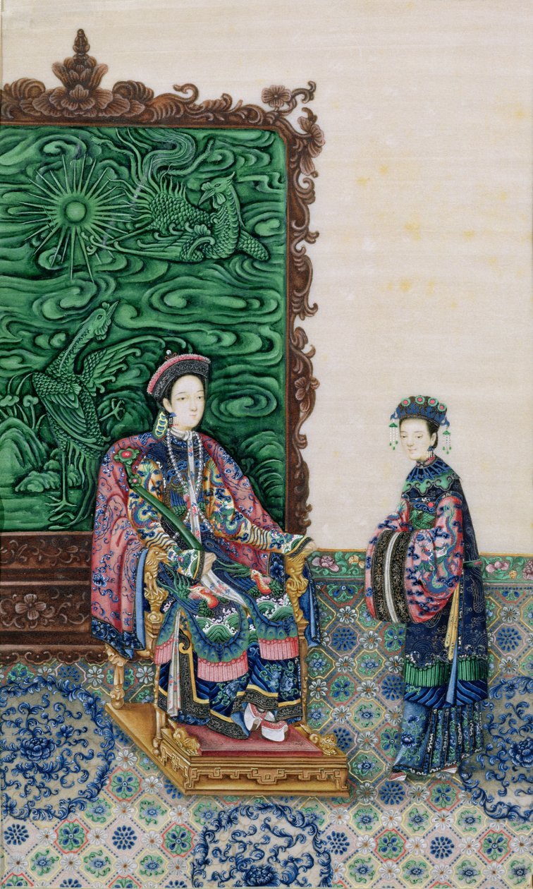 Impératrice assise avec une dame - Chinese School