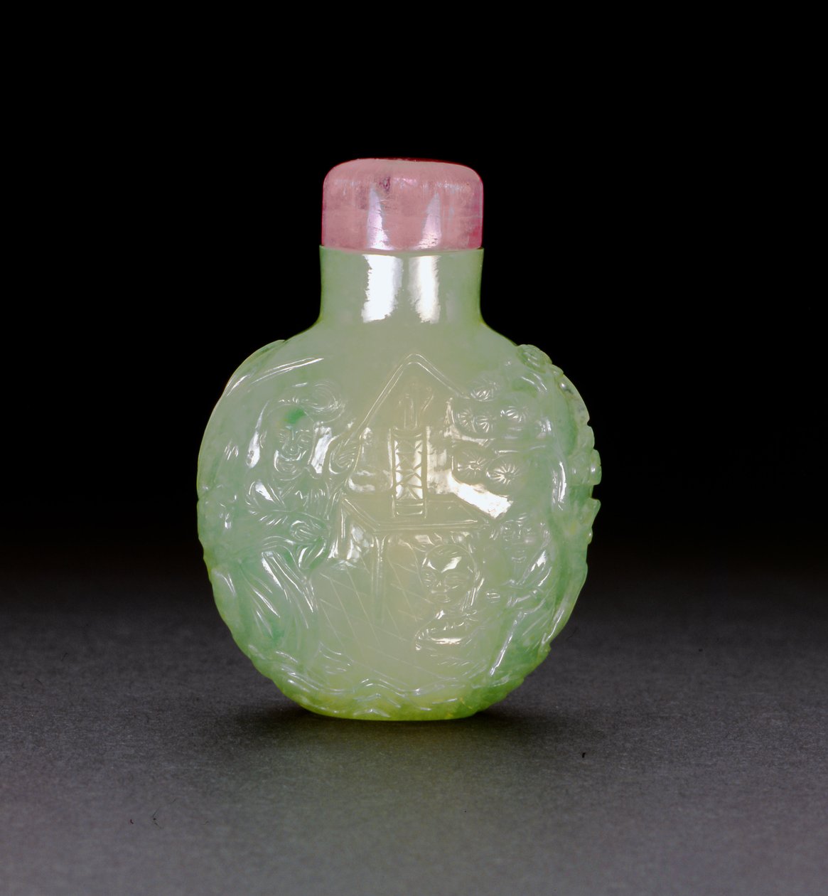 Flacon à priser en jadeite, vers 1780-1850 - Chinese School