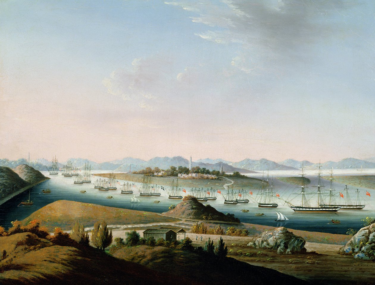 Vue de Whampoa, vers 1840 - Chinese School
