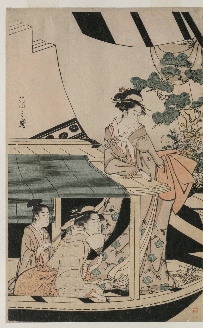 Fête sur le bateau de plaisance Kawaichimaru - Chobunsai Eishi