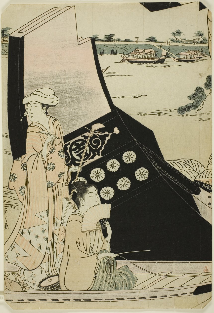 Femmes sur un bateau de plaisance - Chobunsai Eishi