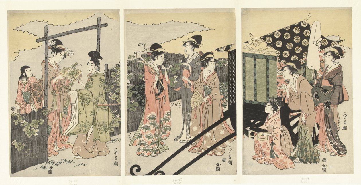 Prince Genji et Yugao - Chokosai Eisho