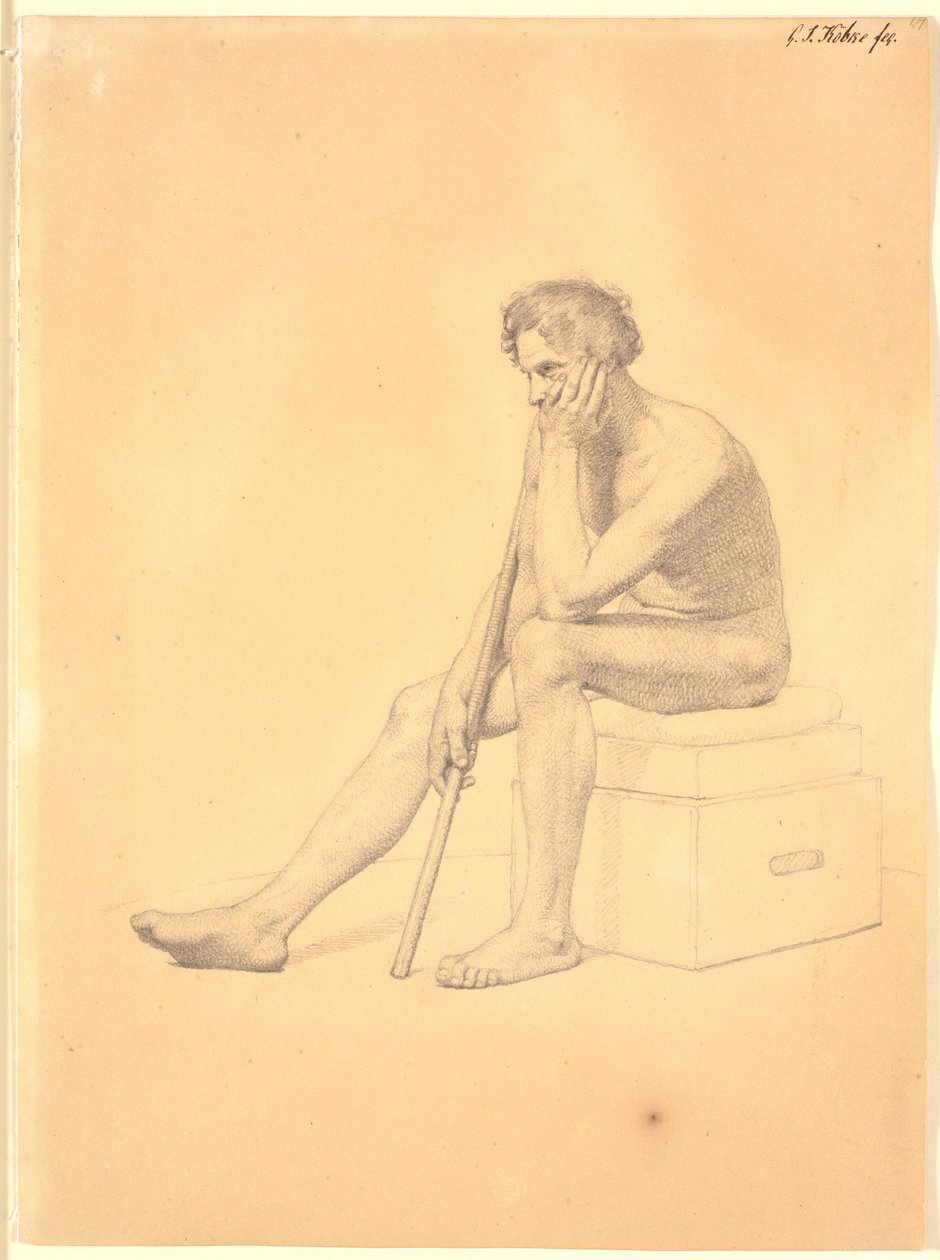 Modèle masculin assis - Christen Købke