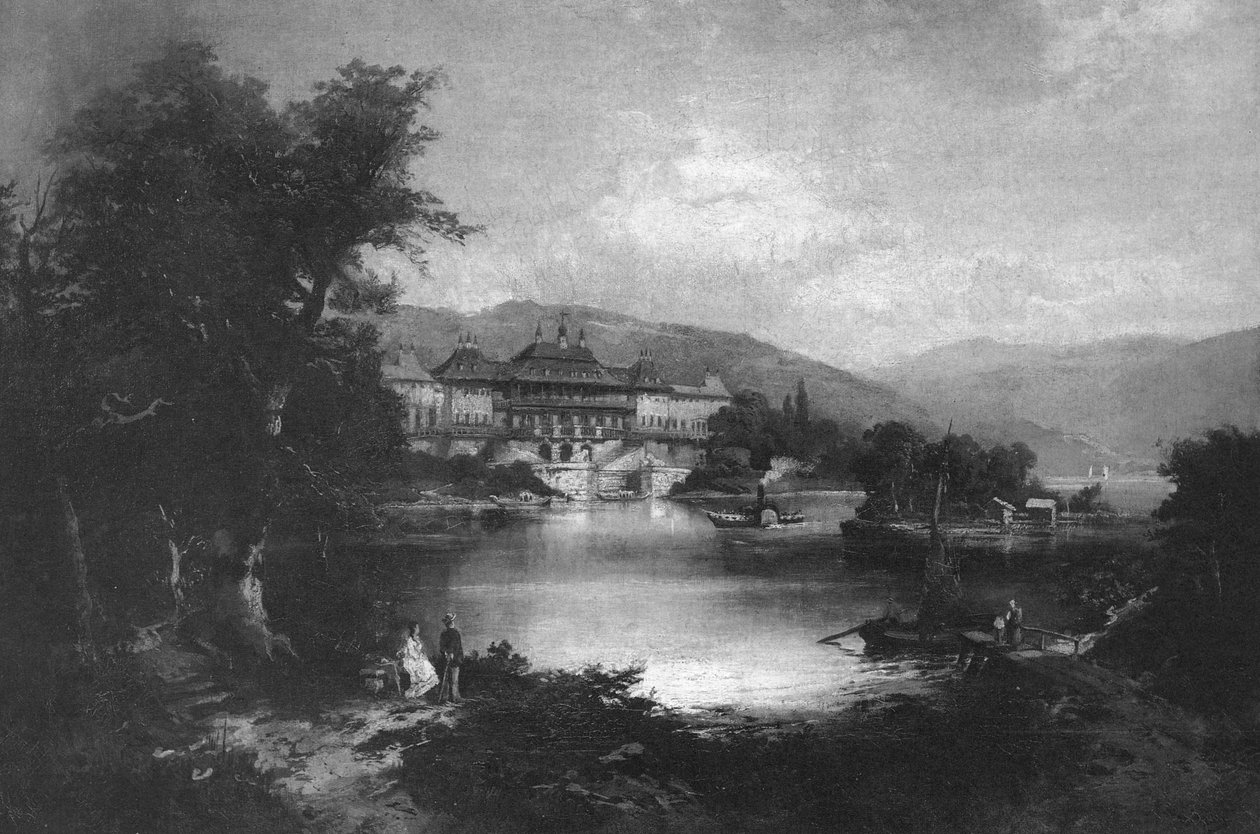Vue du Château de Pillnitz avec bateau à vapeur - Christian Friedrich Gille