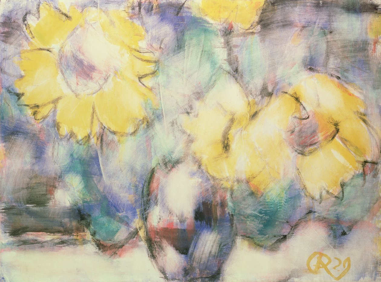 Tournesols dans un vase - Christian Rohlfs