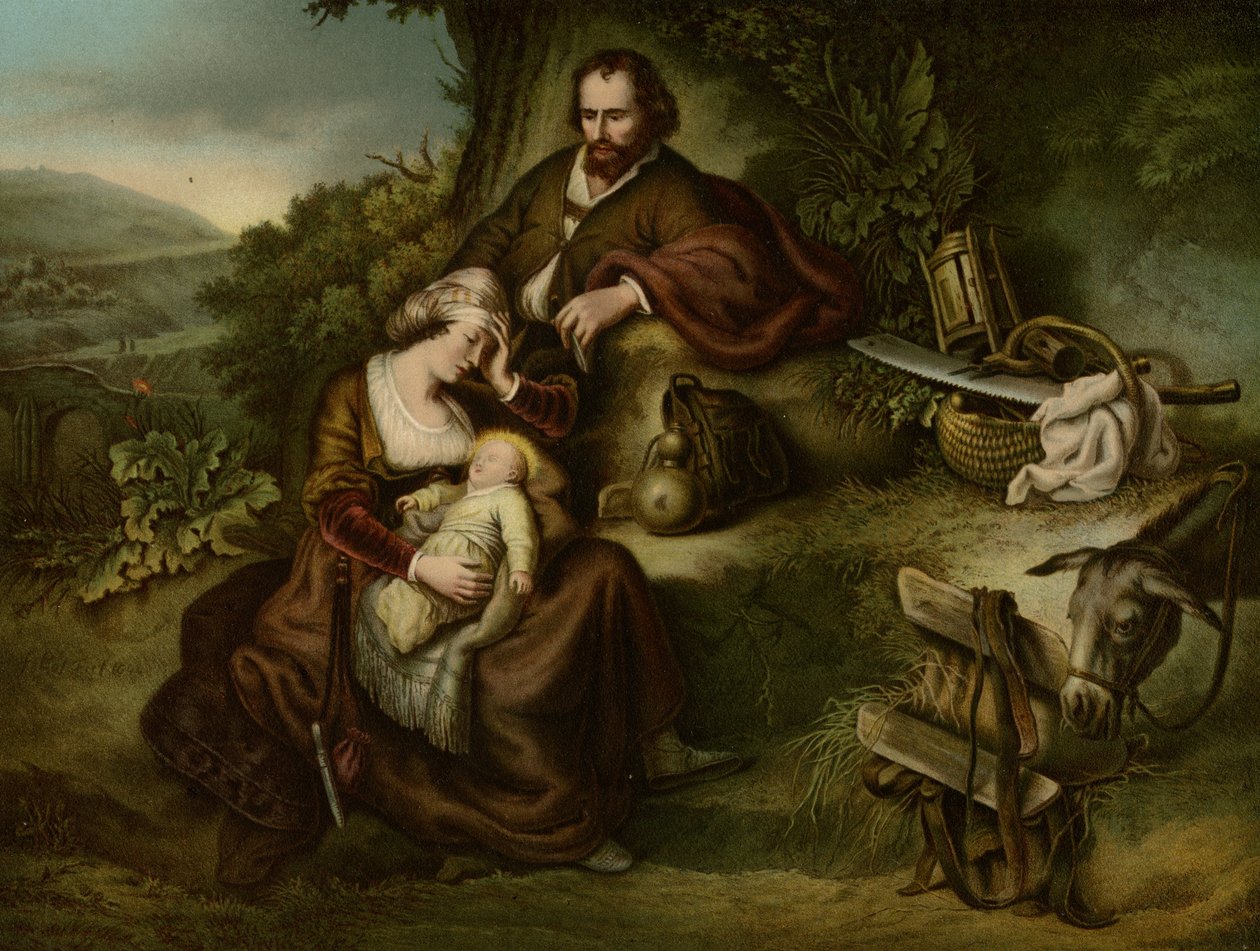 Repos pendant la Fuite en Égypte - Christian Wilhelm Ernst after Dietrich