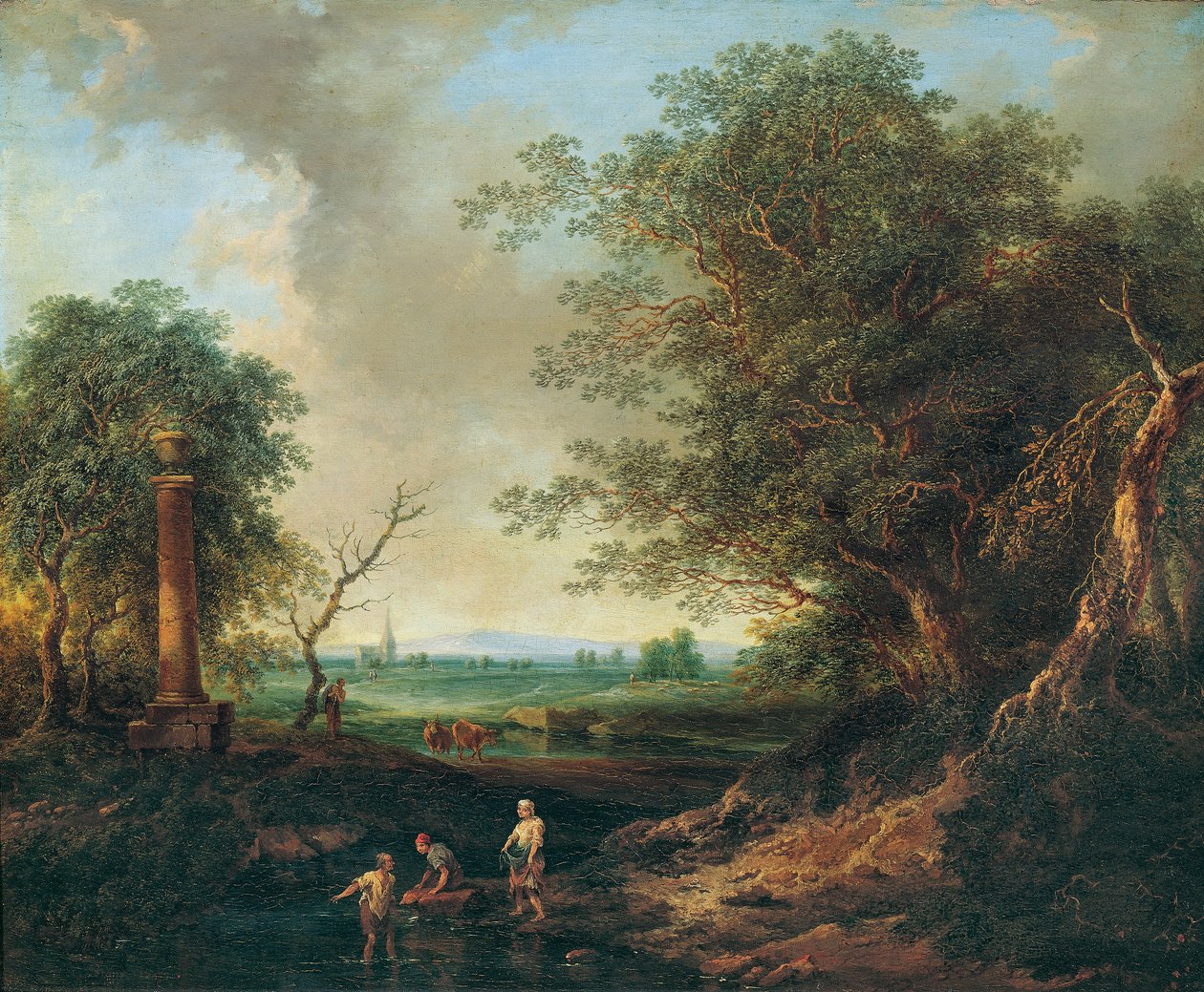 Paysage avec colonne - Christian Hilfgott Brand