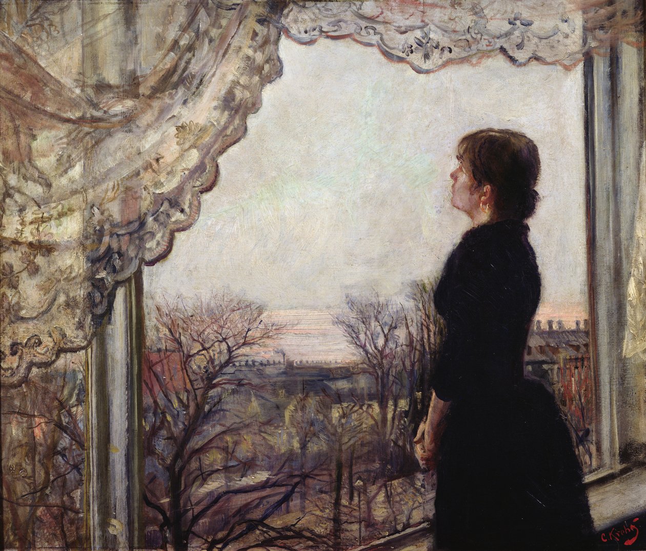 Oda Krohg à la fenêtre - Christian Krohg