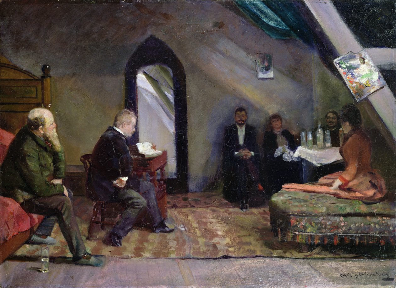 Lecture dans le studio - Christian Krohg