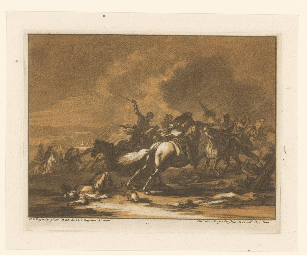 Combat de cavaliers (Cavaliers, chevaux et batailles) - Christian Rugendas