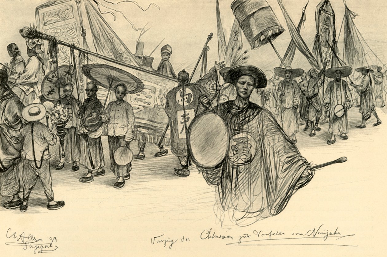 Parade du Nouvel An, Singapour, 1898 - Christian Wilhelm Allers