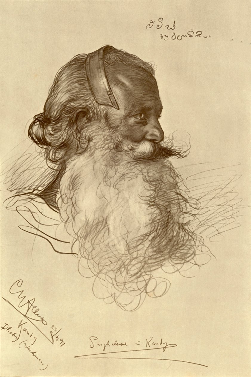 Blanchisseur cinghalais, Kandy, Ceylan, 1898 - Christian Wilhelm Allers
