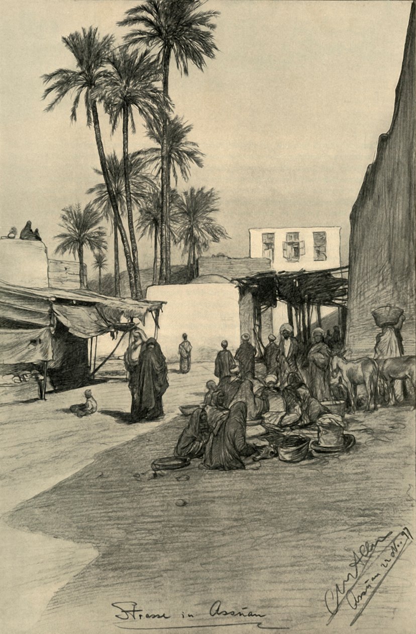 Rue à Assouan, Égypte, 1898 - Christian Wilhelm Allers