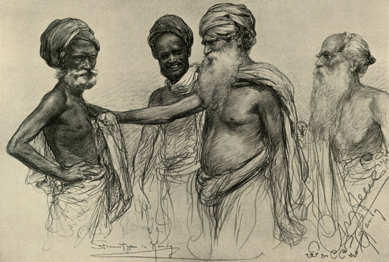 Études de Rue, Kandy, Ceylan, 1898 - Christian Wilhelm Allers