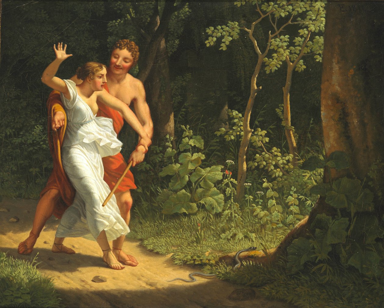 Scène de séduction dans une forêt - Christoffer Wilhelm Eckersberg