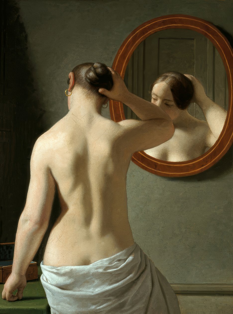 Jeune femme devant un miroir - Christoffer Wilhelm Eckersberg