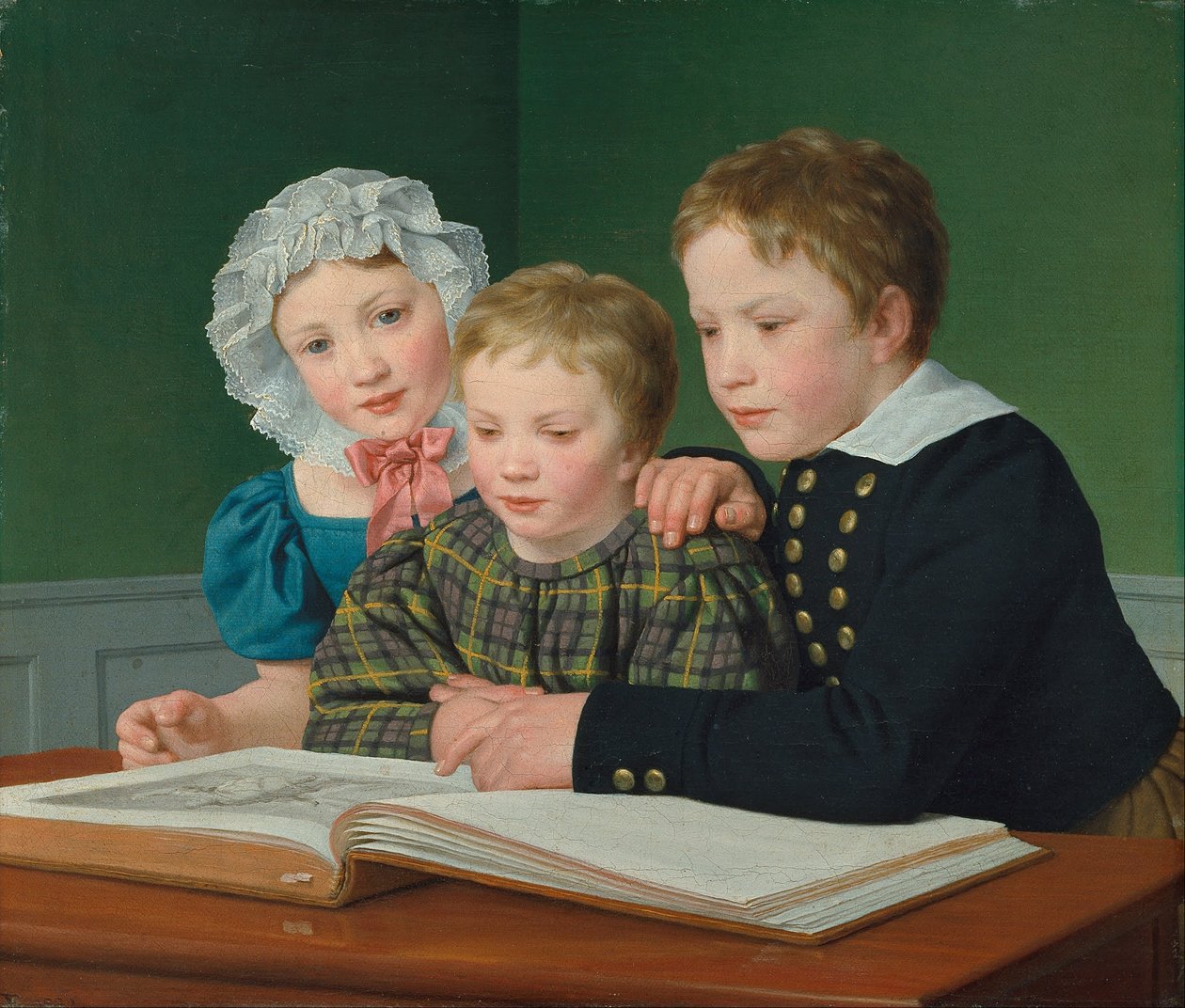 Portrait des enfants de C.F. Holm. Adam Vilhelm, Pauline Frederikke et Johan Chr. Julius - Christoffer Wilhelm Eckersberg