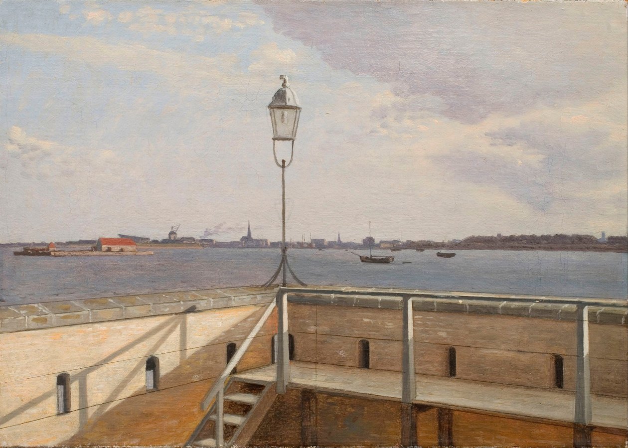 Vue depuis la batterie de Trekroner avec Copenhague au loin - Christoffer Wilhelm Eckersberg