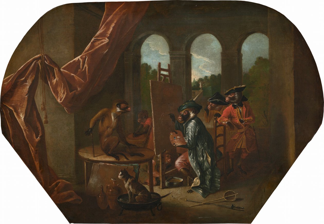 Singerie : Le Peintre, vers 1739 - Christophe Huet