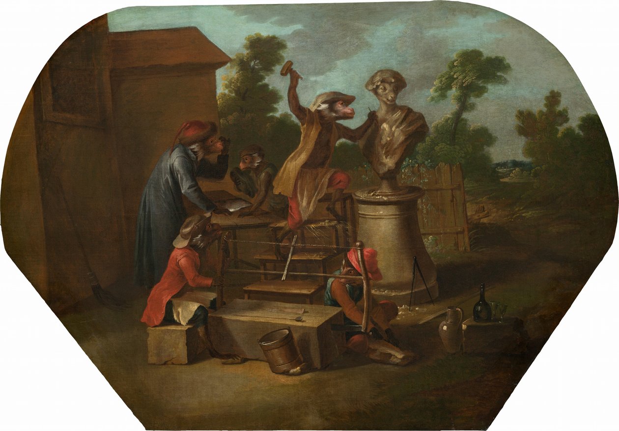 Singerie : Le Sculpteur, vers 1739 - Christophe Huet
