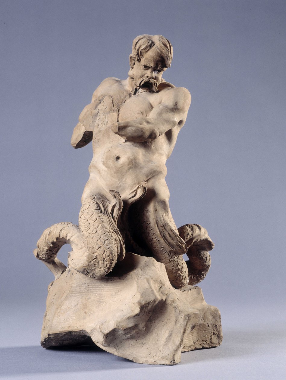 Triton (sculpture en pierre) - Christophe Veyrier