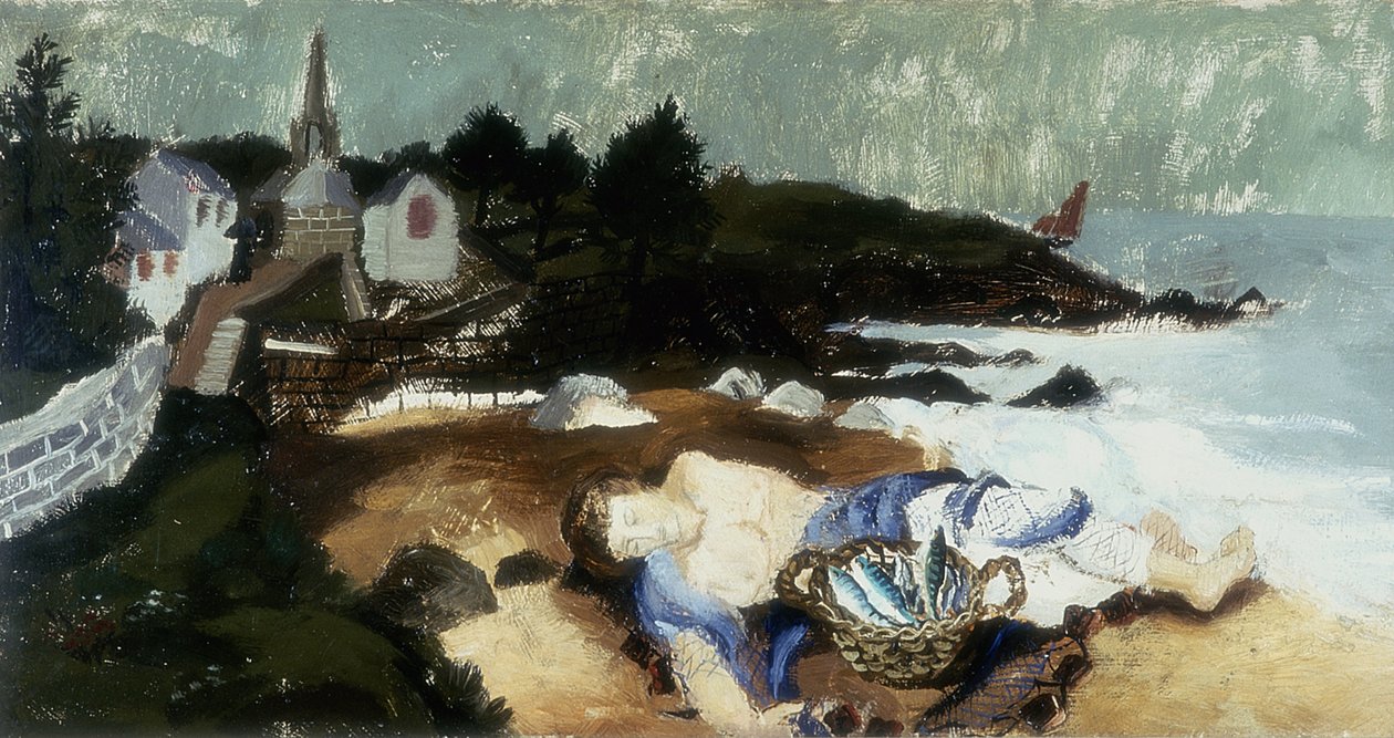 Pêcheur endormi, Ploar, Bretagne, 1930 - Christopher Wood