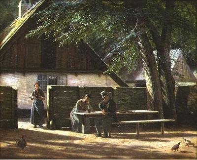 Devant une auberge - Christopher Monies