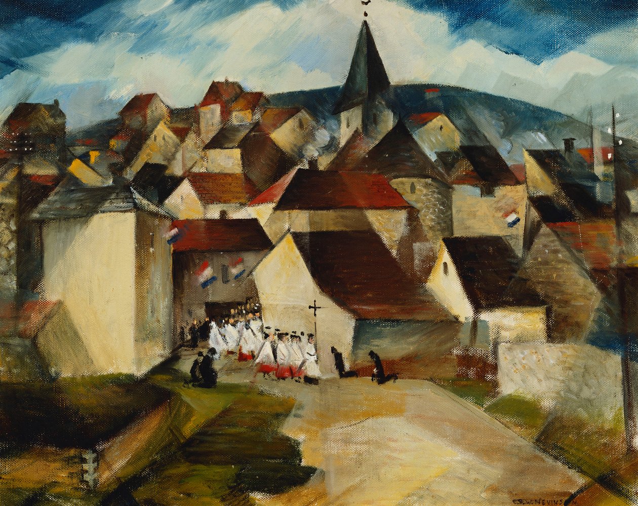 Une procession villageoise, France - Christopher Richard Wynne Nevinson