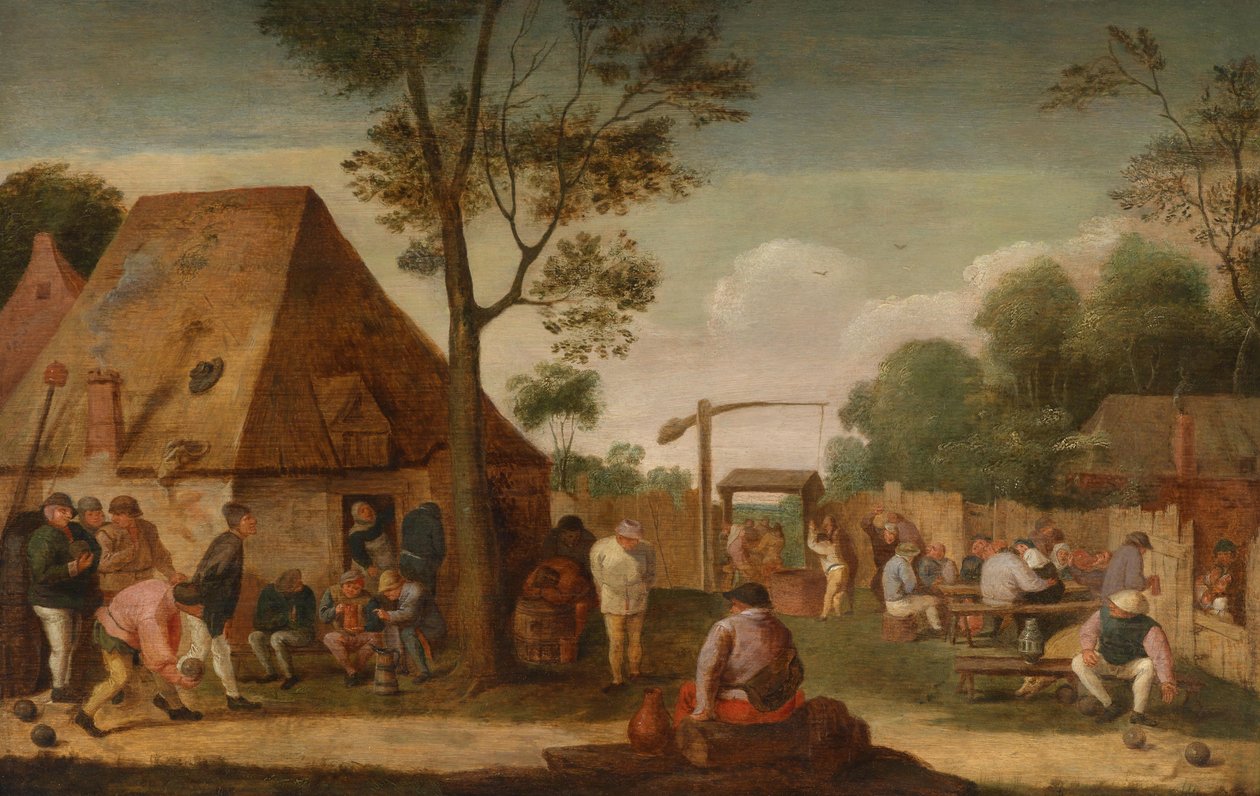 Plaisirs champêtres en plein air - Circle of Adriaen Brouwer