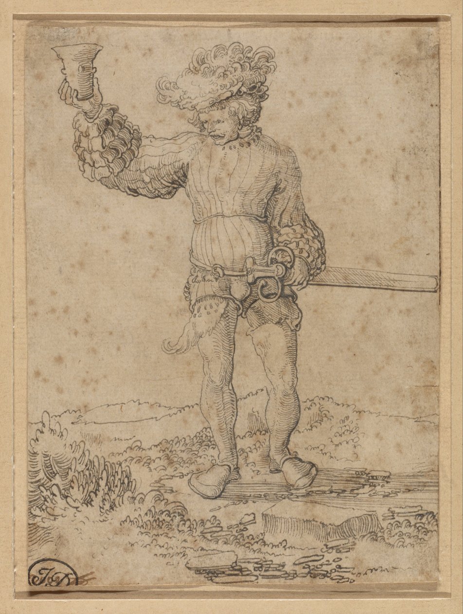 Soldat mercenaire dans un paysage - Circle of Wolf Huber