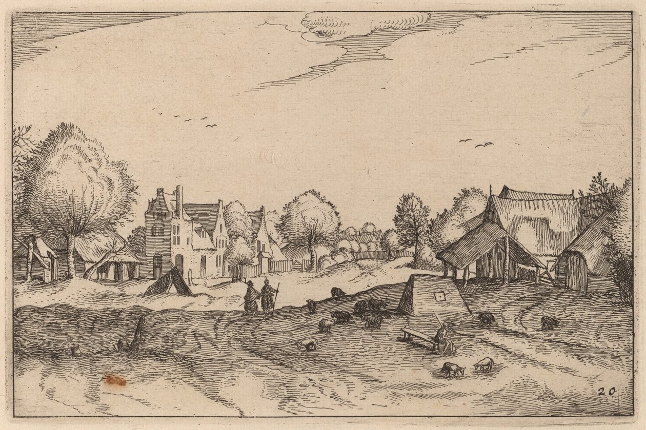 Route de Village - Claes Jansz Visscher after Johannes van Doetechum, the Elder after Lucas