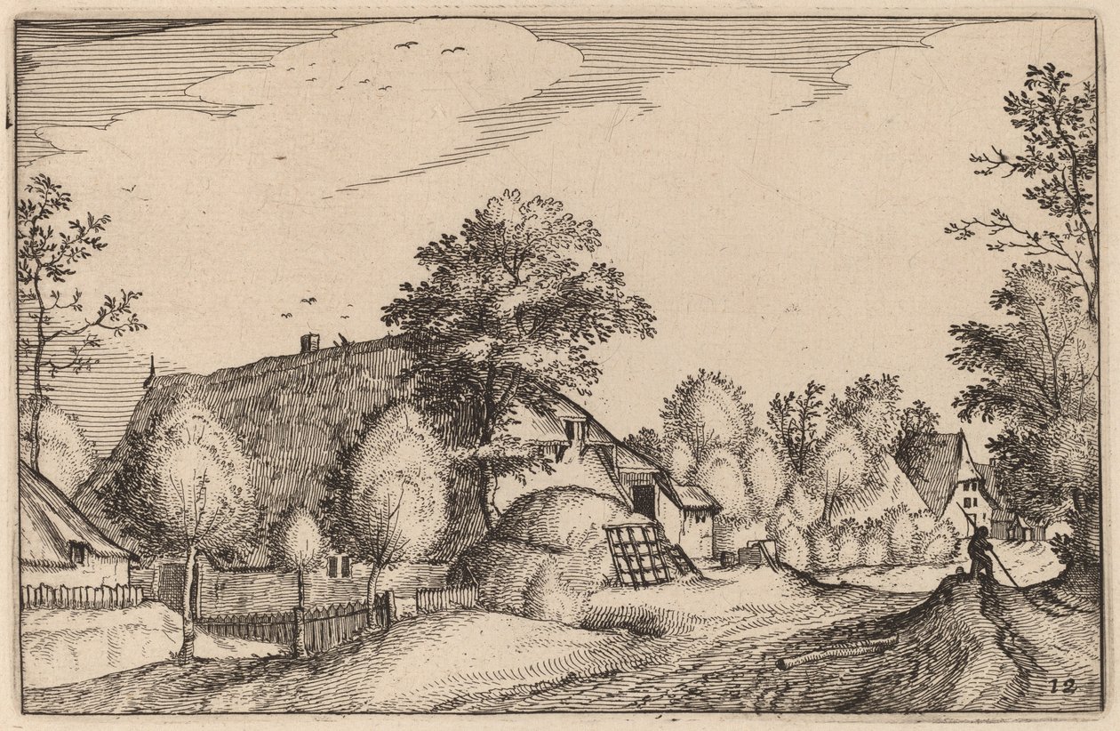 Route de village - Claes Jansz Visscher after Lucas van Doetechum after Master of the Small Landscapes after Johannes