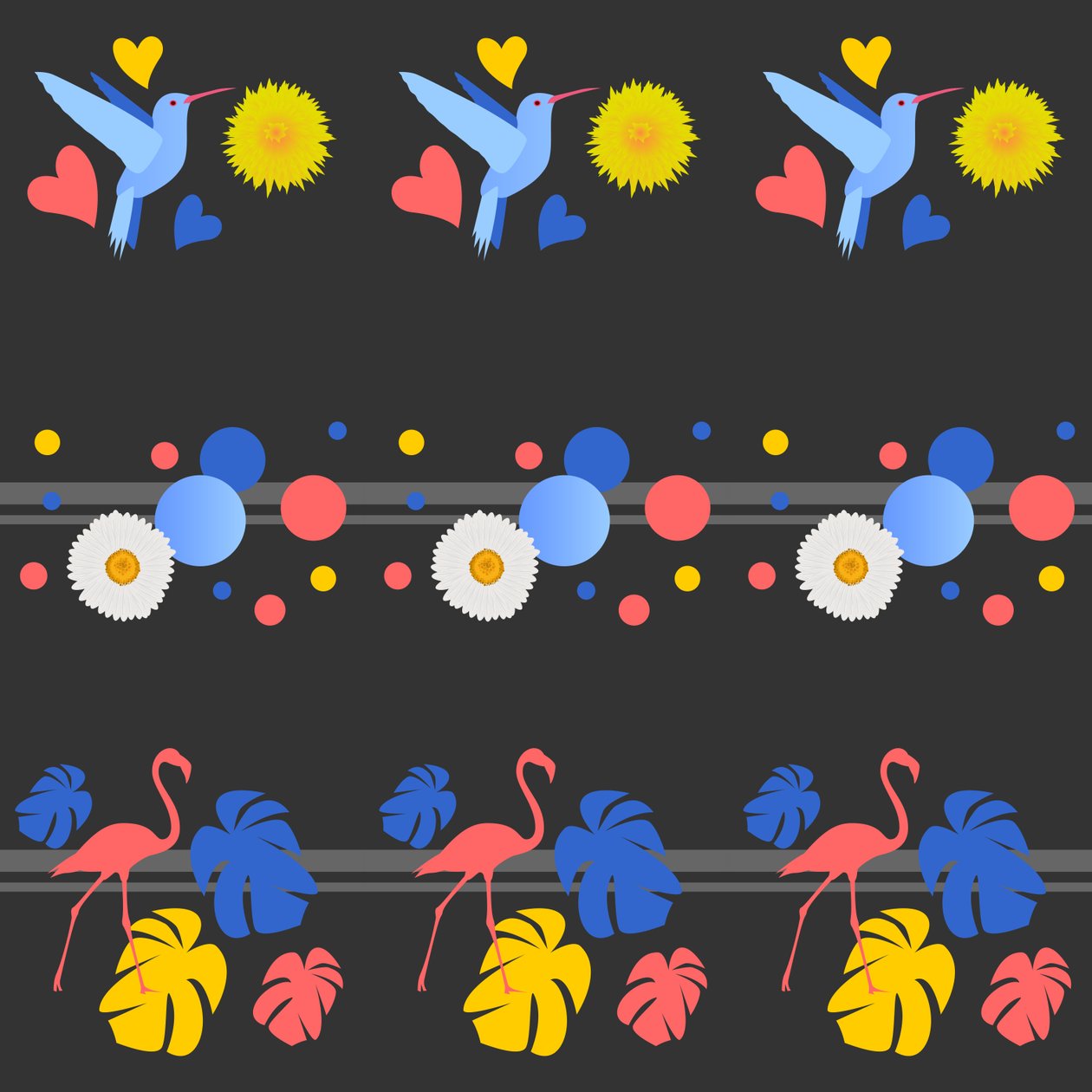 Oiseaux, fleurs, taches et rayures - Claire Huntley