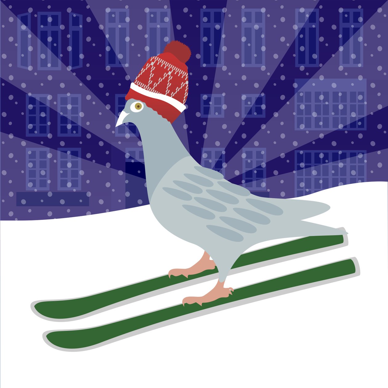 Pigeon skieur - Claire Huntley