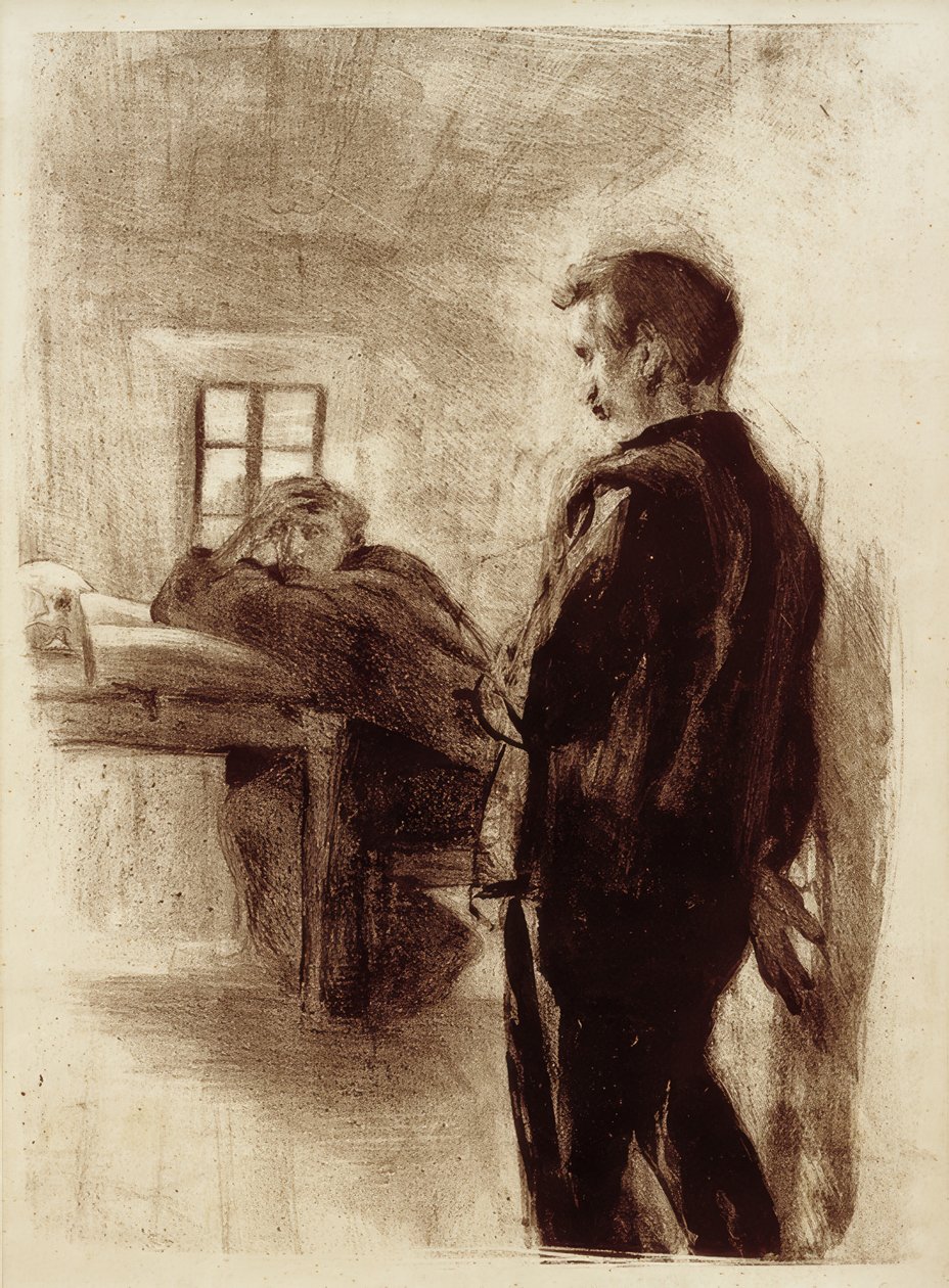 Homme et moine dans une cellule - Clara Siewert