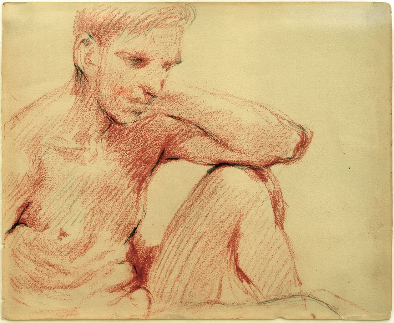 Nu masculin assis - Clara Siewert