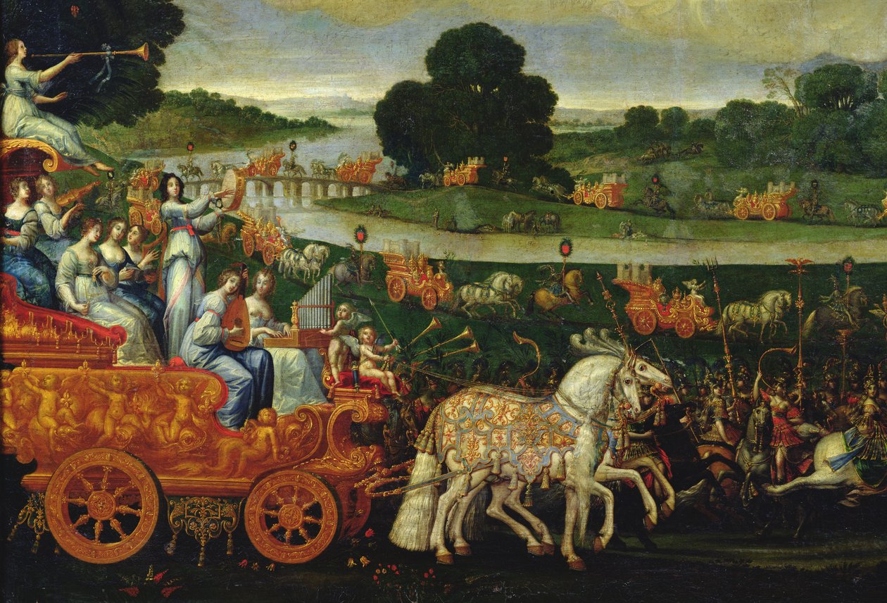 Terre, détail du chariot gauche avec neuf Muses, vers 1640-41 - Claude Deruet