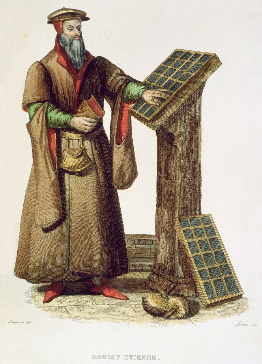 Robert Estienne, 1841 (gravure en couleur) - Claude Jacquand