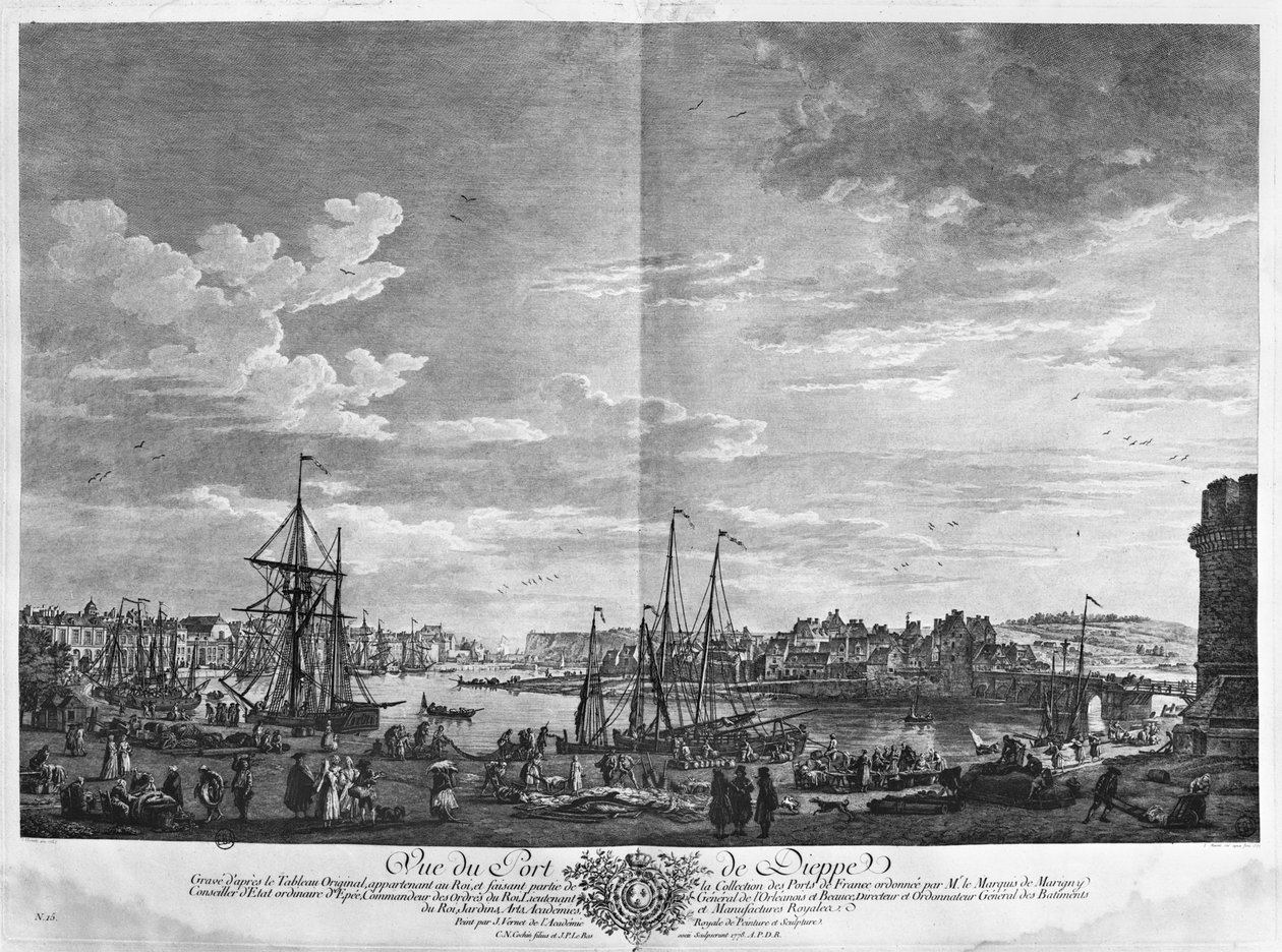 Vue du port de Dieppe, série de 