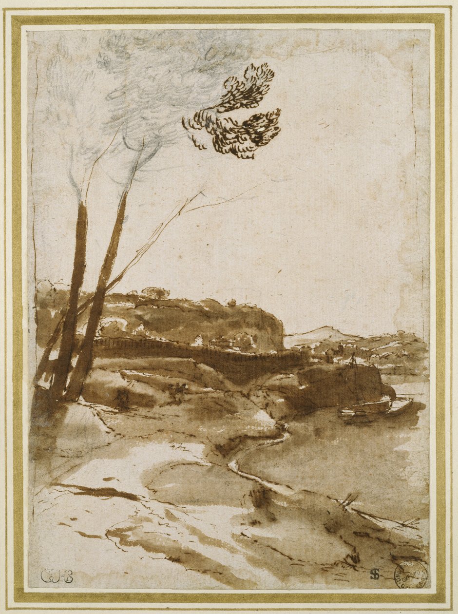 Chemin le long du Tibre, c.1635-40 - Claude Lorrain