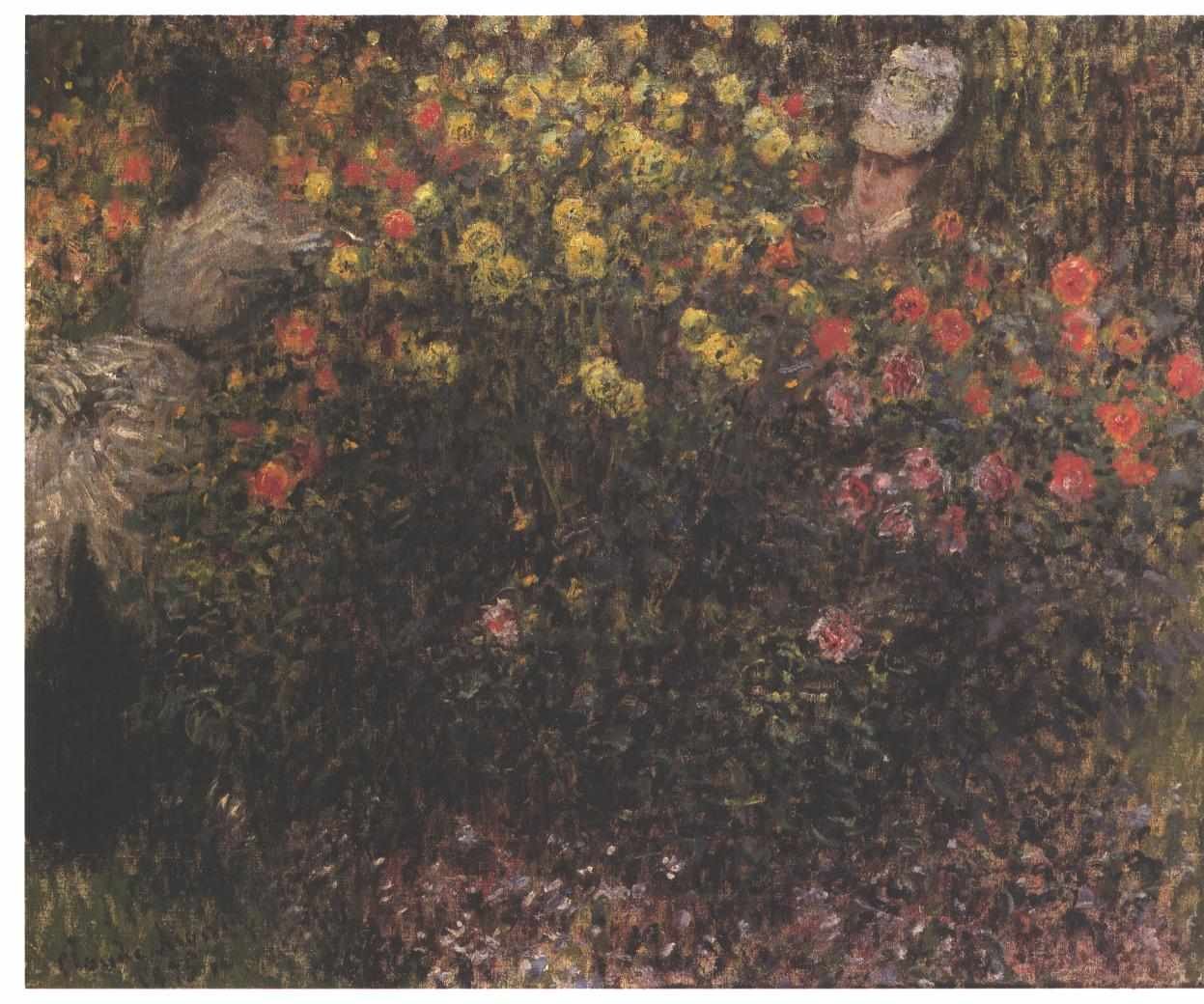 Femmes entre les dahlias - Claude Monet