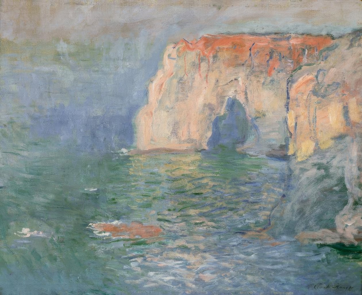 Étretat : La Manneporte, reflets sur l