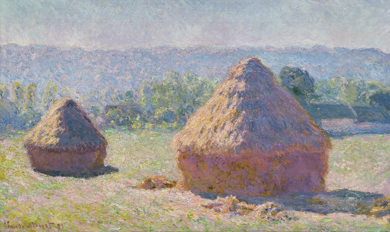Meules de foin à la fin de l