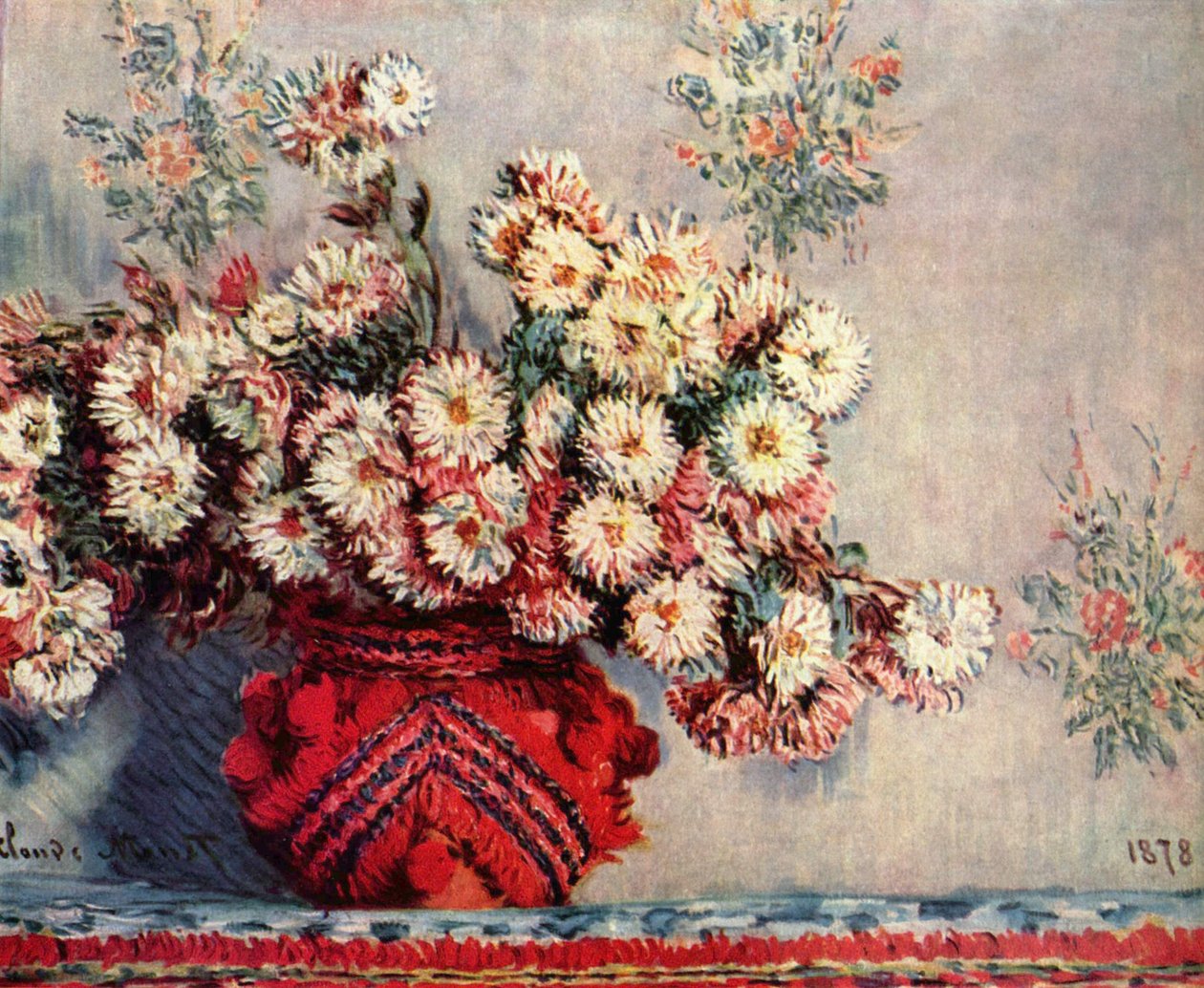 Nature morte avec chrysanthèmes - Claude Monet