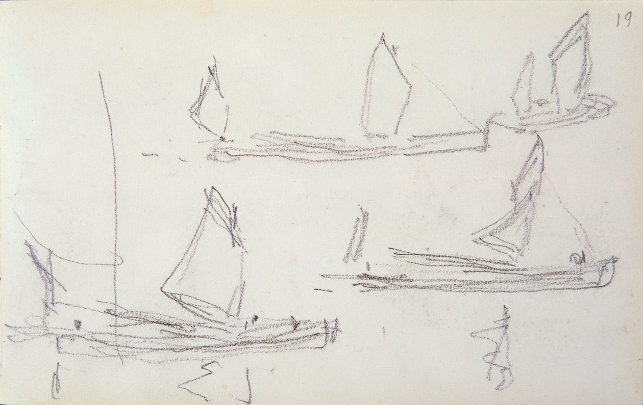 Étude pour la série de Londres, Bateaux sur la Tamise - Claude Monet