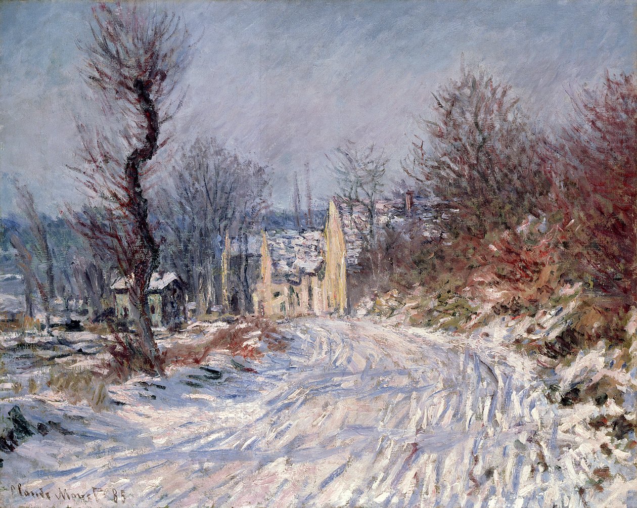 La route de Giverny, hiver, 1885 - Claude Monet