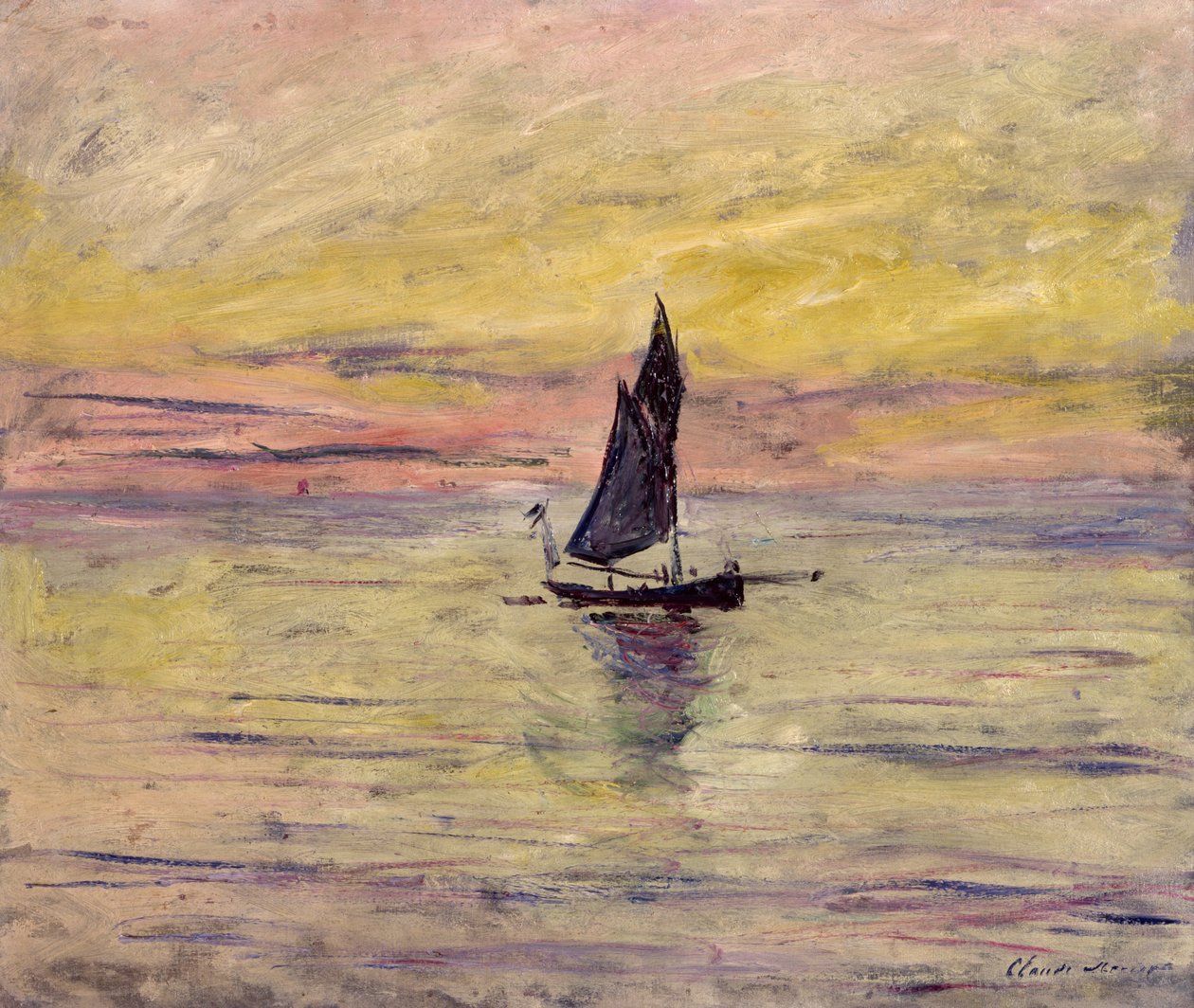 Le Bateau à voile, effet du soir, 1885 - Claude Monet